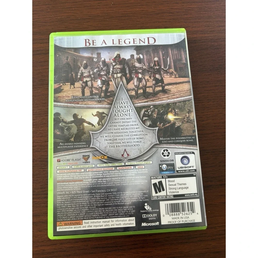Assassin's Creed: Brotherhood (Microsoft Xbox 360, 2010) Video‎ Game CIB